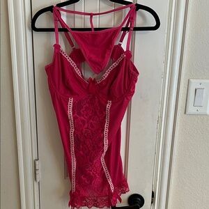 Pink Lace Lingerie Set
